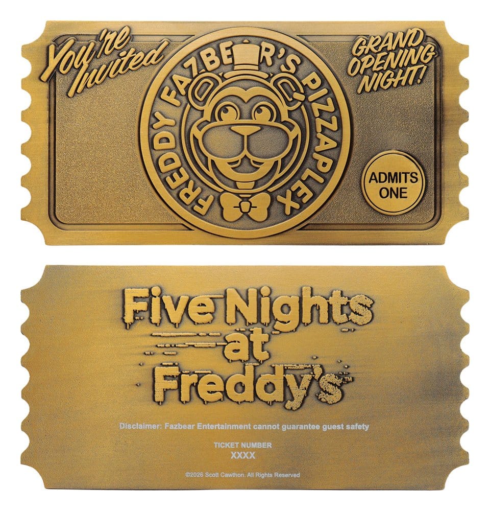 Replica Five Nights at Freddy’s Pizzaplex Opening Night Ticket edizione limitata 16 x 8 cm DS Modellismo Replica Five Nights at Freddy’s Pizzaplex - vista 2