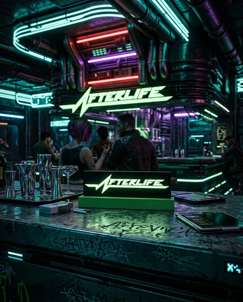 Cyberpunk 2077 Logo Light Afterlife 8 cm DS Modellismo Cyberpunk 2077 Logo Light Afterlife - vista 2