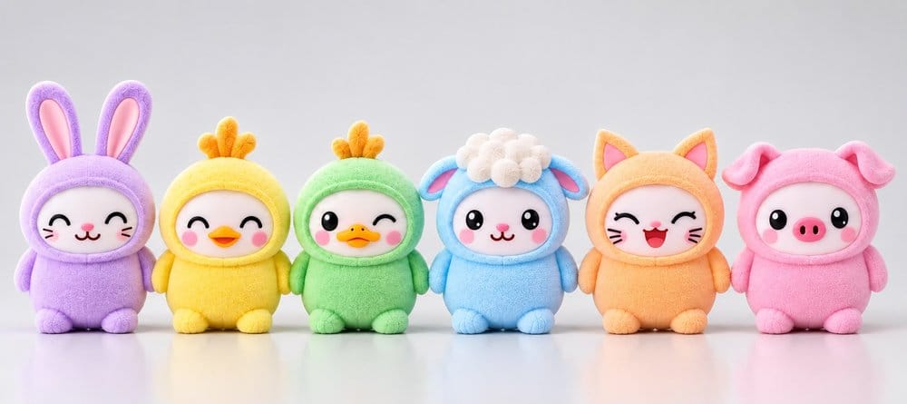 LamaTama Electronic da collezione Figures 6 cm Special Flocked Easter Edition 2027 heo Exclusive Blind Box Display (24) DS Modellismo LamaTama Electronic da collezione Flocked